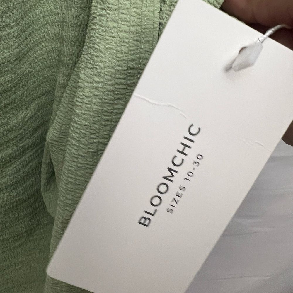 Bloomchic Ruffle High Low Hem Blouse Green - Picture 5 of 12